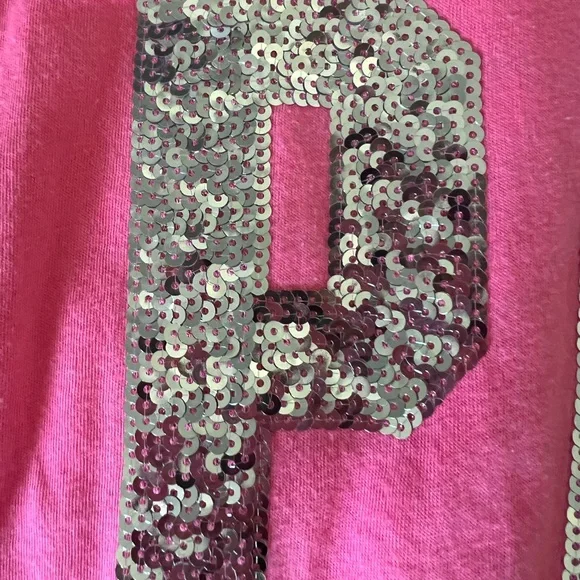 PINK Victoria's Secret Pink and White Sequin Logo Jersey - Picture 4 of 7